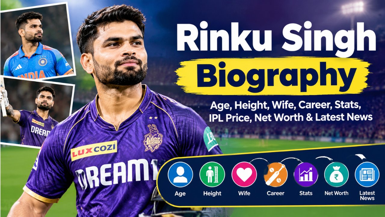 Rinku Singh Biography : Age, Height, Wife, Career, Stats, IPL Price, Net Worth & Latest News Rinku Singh Biography : Age, Height, Wife, Career, Stats, IPL Price, Net Worth & Latest News